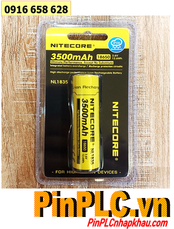 Nitecore NL1835HP; Pin sạc 18650 Lithium Li-ion 3.7v Nitecore NL1835 (3500mAh với 12.6Wh)